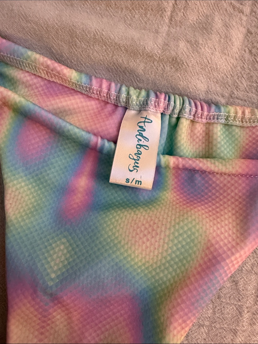 Andi Bagus Pastel Rainbow Tie-Dye Triangle String Bikini - Picture 2 of 6